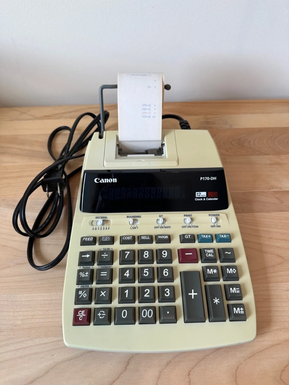 Canon Adding Machine P170-DH Printing Calculator 12 Digit 2 Color Printer - Picture 8 of 15